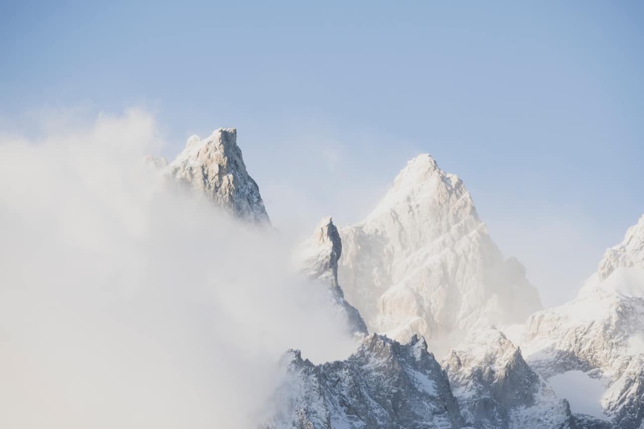 Mountain landscape at sunset